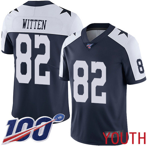 Youth Dallas Cowboys Limited Navy Blue Jason Witten Alternate #82 100th Season Vapor Untouchable Throwback NFL Jersey->women nfl jersey->Women Jersey
